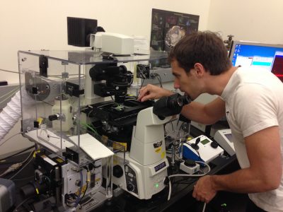 Photo of Erik working in the lab